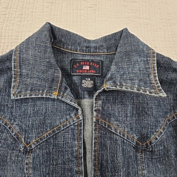 U.S. Polo Assn. Full Zip Stretch Denim Jumpsuit Women's 7/8 Long Sleeve EUC - Picture 8 of 16